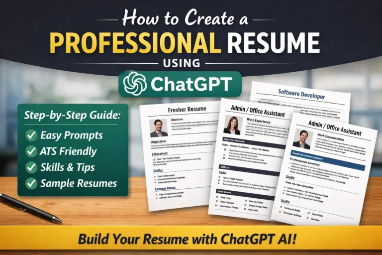 professional resume created using ChatGPT with AI prompts